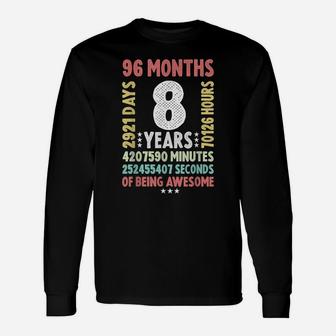 8Th Birthday 8 Years Old Vintage Retro - 8 Yr Old Unisex Long Sleeve | Crazezy CA