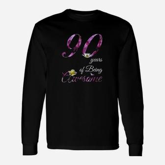90 Year Old Awesome Floral 1931 90Th Birthday Gift Unisex Long Sleeve | Crazezy CA