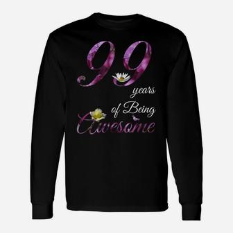 99 Year Old Shirt Awesome Floral 1921 99Th Birthday Gift Unisex Long Sleeve | Crazezy CA