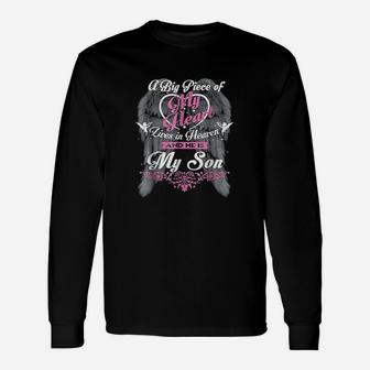 A Big Piece Of My Heart Lives In Heaven And He Is My Son Unisex Long Sleeve | Crazezy CA