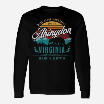 Abingdon Va Virginia Retro Sun Blue Ridge Mountains Souvenir Unisex Long Sleeve | Crazezy
