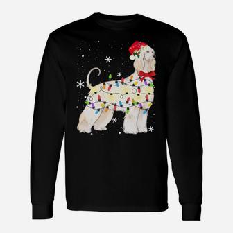 Afghan Hound Dog Christmas Light Xmas Mom Dad Gifts Sweatshirt Unisex Long Sleeve | Crazezy AU