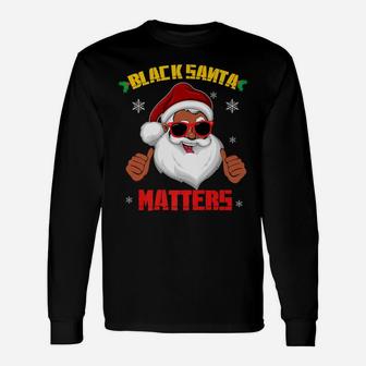 African American Santa Black Matters Christmas Gift Unisex Long Sleeve | Crazezy AU