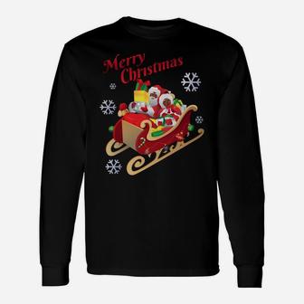 African American Santa Claus & Mrs Claus Merry Christmas Sweatshirt Unisex Long Sleeve | Crazezy