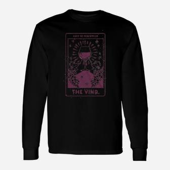 Aged To Perfection The Vino Funny Wine Drinker Tarot Card Unisex Long Sleeve | Crazezy CA