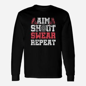 Aim Swear Repeat Long Sleeve T-Shirt - Thegiftio UK