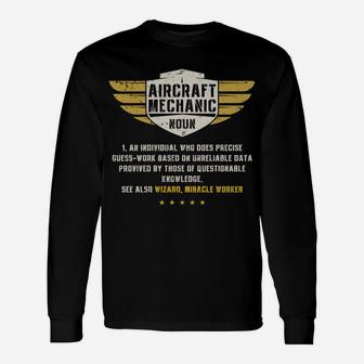 Aircraft Mechanic Definition Funny Noun Meaning Gifts Men Sweatshirt Unisex Long Sleeve | Crazezy