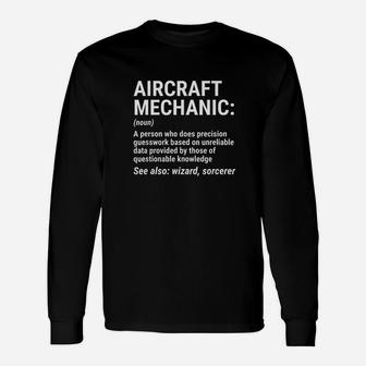 Aircraft Mechanic Definition Unisex Long Sleeve | Crazezy UK