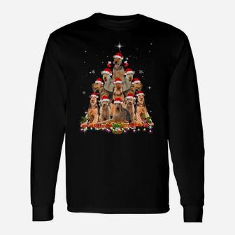 Airedale Terrier Christmas Tree Dog Santa Xmas Funny Pajamas Unisex Long Sleeve | Crazezy