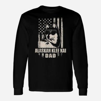 Alaskan Klee Kai Dad Cool Vintage Retro Proud American Unisex Long Sleeve | Crazezy