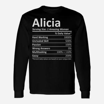 Alicia Nutrition Personalized Name Funny Christmas Gift Idea Unisex Long Sleeve | Crazezy UK