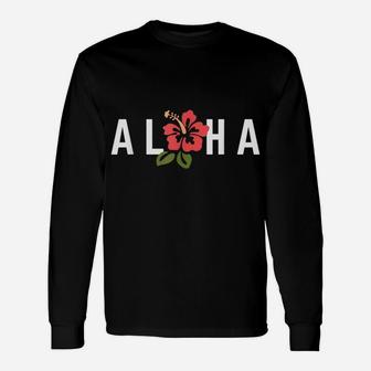 Aloha Hawaii Hibiscus Hawaiian Island Tropical Floral Flower Unisex Long Sleeve | Crazezy UK