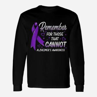 Alzheimers Awareness Purple Ribbon Supporter Long Sleeve T-Shirt - Thegiftio