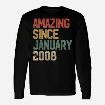 Amazing Since January 2008 13Th Birthday Gift 13 Year Old Unisex Long Sleeve | Crazezy DE