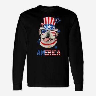America English Bulldog Dog Owner 4Th Of July Tee Long Sleeve T-Shirt - Monsterry