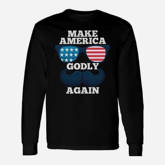 Make America Godly Again Beard Long Sleeve T-Shirt - Thegiftio UK