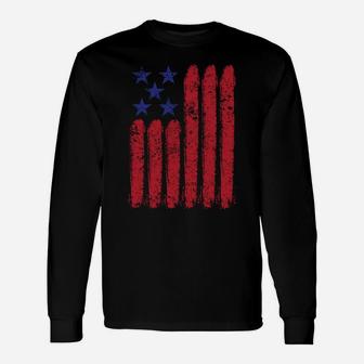 American Flag 4Th Of July Patriotic Distressed Usa Flag Unisex Long Sleeve | Crazezy
