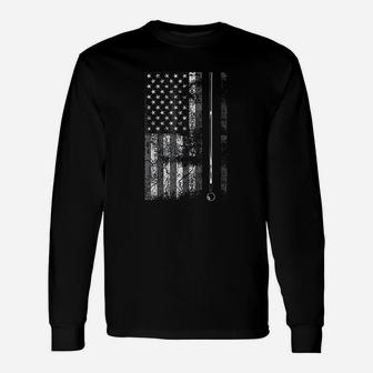 American Flag Billiard Stick Cute Table Game Funny Usa Gift Unisex Long Sleeve | Crazezy