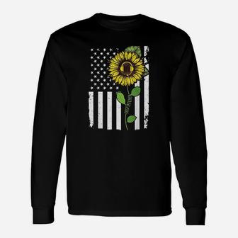 American Flag Dispatcher Sunflower Hippie Dispatcher Unisex Long Sleeve | Crazezy AU