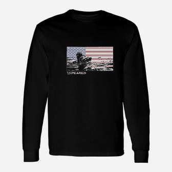 American Flag With Diver Long Sleeve T-Shirt - Thegiftio UK