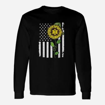 American Flag Emt Sunflower Unisex Long Sleeve | Crazezy AU