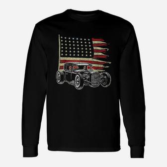American Flag Muscle Car Long Sleeve T-Shirt - Thegiftio UK