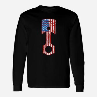 American Flag Piston Unisex Long Sleeve | Crazezy