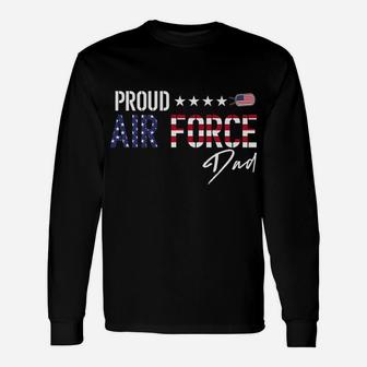 American Flag Proud Air Force Dad Unisex Long Sleeve | Crazezy