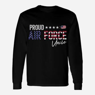 American Flag Proud Air Force Uncle Unisex Long Sleeve | Crazezy
