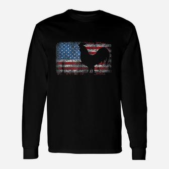 American Flag Rooster Chicken Unisex Long Sleeve | Crazezy