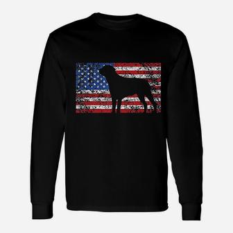 American Flag Rottweiler Dog Unisex Long Sleeve | Crazezy