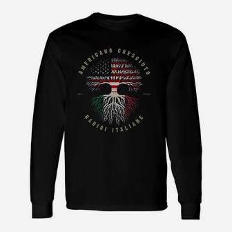 American Grown Italian Roots Italy Americano Radici Italiane Long Sleeve T-Shirt - Thegiftio