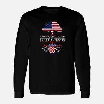 American Grown With Croatian Roots Croatia Unisex Long Sleeve | Crazezy