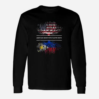American Grown With Filipino Roots Unisex Long Sleeve | Crazezy