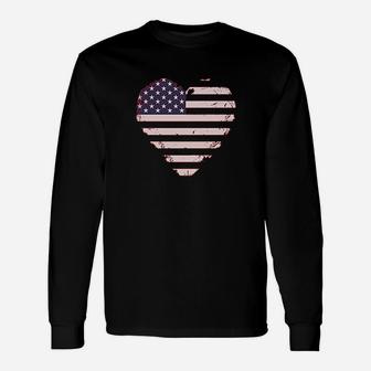 American Heart Flag Unisex Long Sleeve | Crazezy