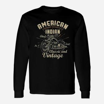 American Legendary Motorcycles Indian Chief Classic Vintage Unisex Long Sleeve | Crazezy CA