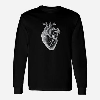 Anatomical Heart Large White Real Looking Heart Unisex Long Sleeve | Crazezy CA