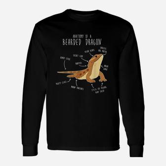 Anatomy Of A Bearded Dragon Pet Reptile Lizard Lover Long Sleeve T-Shirt - Thegiftio UK