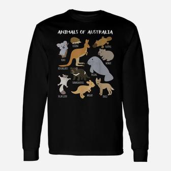 Animals Of Australia Australian Animal Educational Gift Unisex Long Sleeve | Crazezy