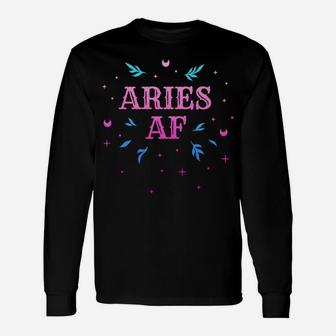 Aries Af Pink Aries Zodiac Sign Horoscope Birthday Gift Unisex Long Sleeve | Crazezy