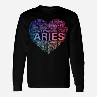 Aries Heart Birthday Astrology Zodiac Sign Women Men Unisex Long Sleeve | Crazezy CA