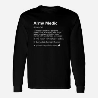 Army Medic Job Definition Meaning Unisex Long Sleeve | Crazezy AU