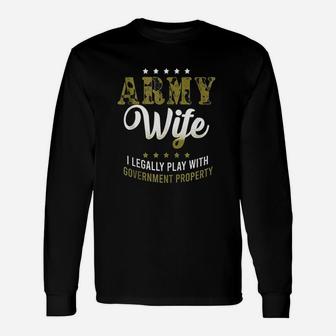 Army Veteran Wife Proud Army Wife Gift Unisex Long Sleeve | Crazezy
