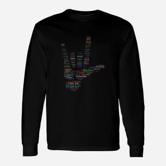 Asl Sign I Love You In Different 40 Languages Unisex Long Sleeve | Crazezy CA