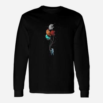 Astronaut Space Planets Balloons Unisex Long Sleeve | Crazezy