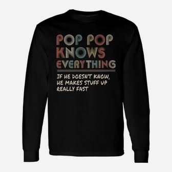 Ateesdas Pop Pop Know Everything Vintage Pop Pop Unisex Long Sleeve | Crazezy UK