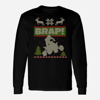 Atv Christmas Ugly Four Wheeler Xmas Sweater Quad Bike Gift Sweatshirt Unisex Long Sleeve | Crazezy