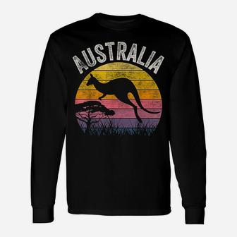 Australia Day Shirt Funny Australian Kangaroo Vintage Gift Unisex Long Sleeve | Crazezy UK