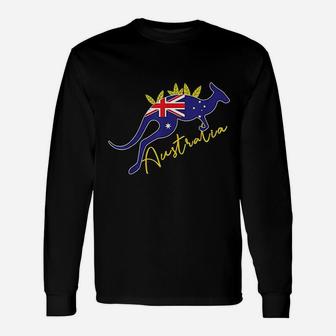 Australia Flag Kangaroo Unisex Long Sleeve | Crazezy AU