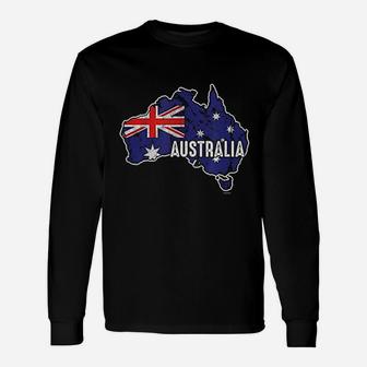 Australia Flag Map Unisex Long Sleeve | Crazezy UK
